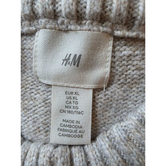 H&M Womens Oversized Knit Sweater Dress XL Gray Acrylic Wool Blend - Picture 5 of 8